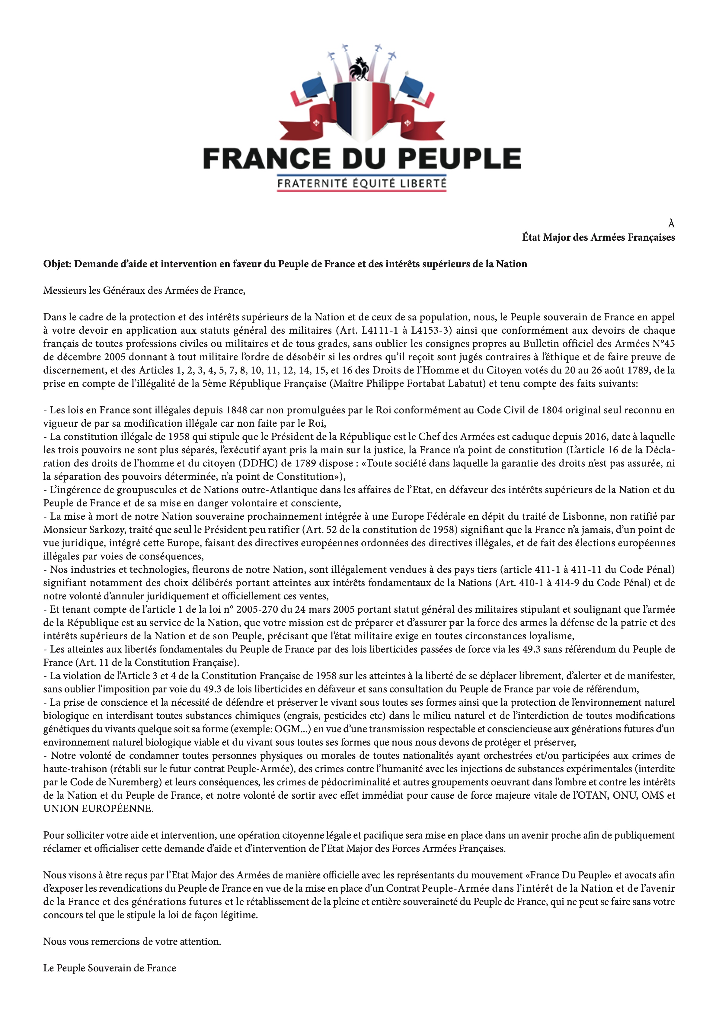 Lettre officielle